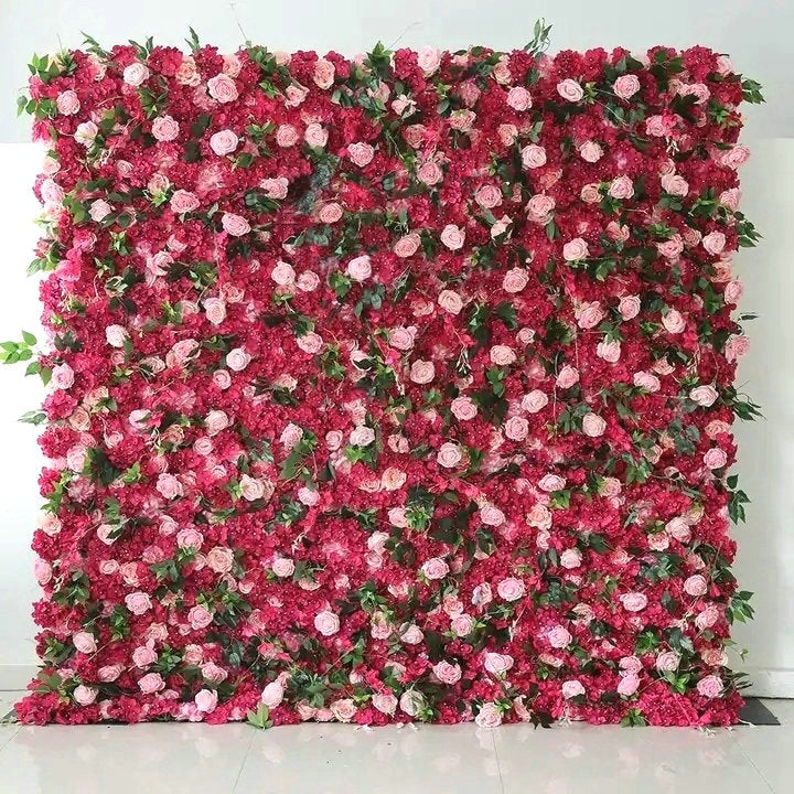 Red Hot Pink Champagne Flower Backdrop for Wedding Event Festival Celebrations Floral Decoration