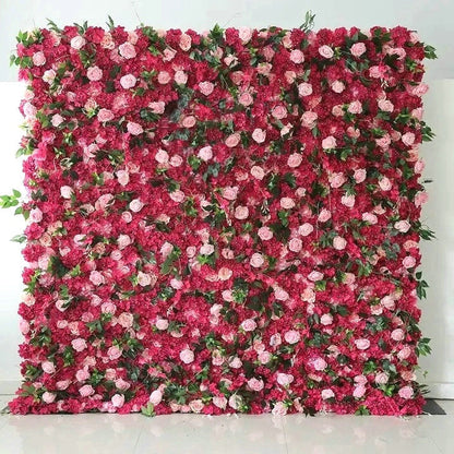 Red Hot Pink Champagne Flower Backdrop for Wedding Event Festival Celebrations Floral Decoration