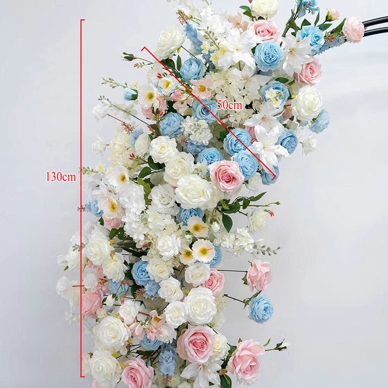 White and Blue Wedding Floral Arrangement,Wall Hanging Backdrop,Photography Decorations