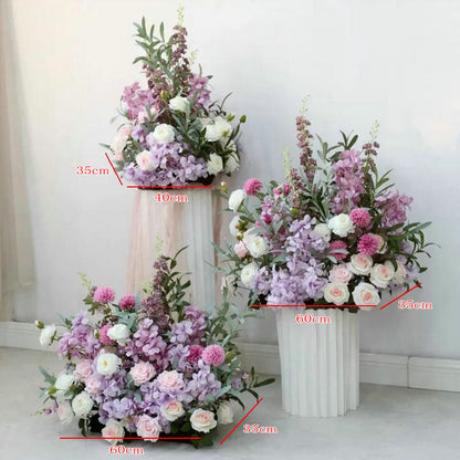 Lavender Purple Red Artificial Flower Arrangement,Wedding Backdrop Centerpiece,Road Lead Flowers