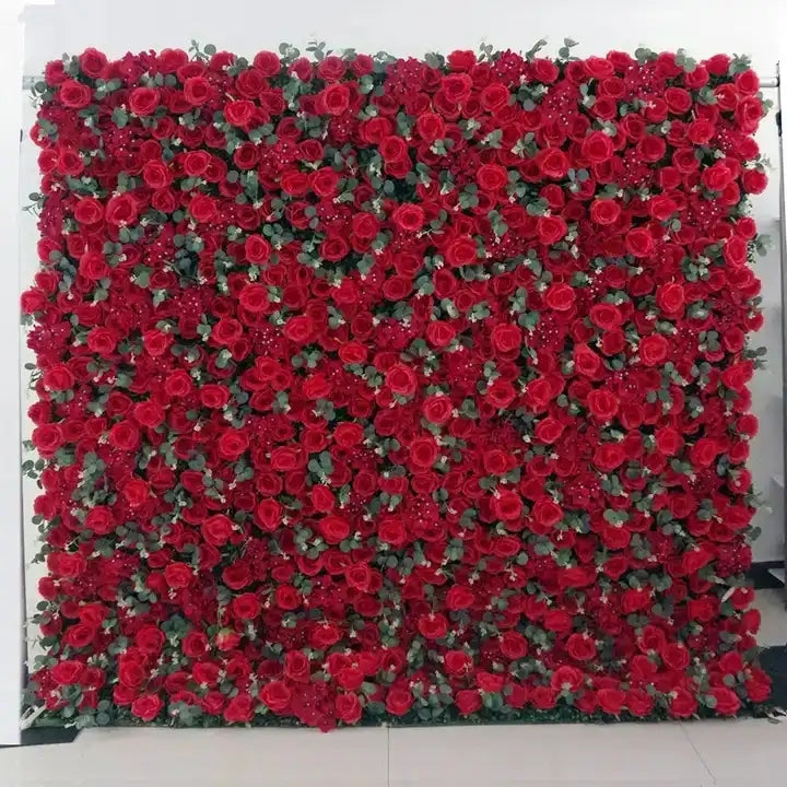 Red Rose Hydrangea Flower Panel Backdrop Eucalyptus Leaves Wedding Baby Shower Bridal Shower Decor