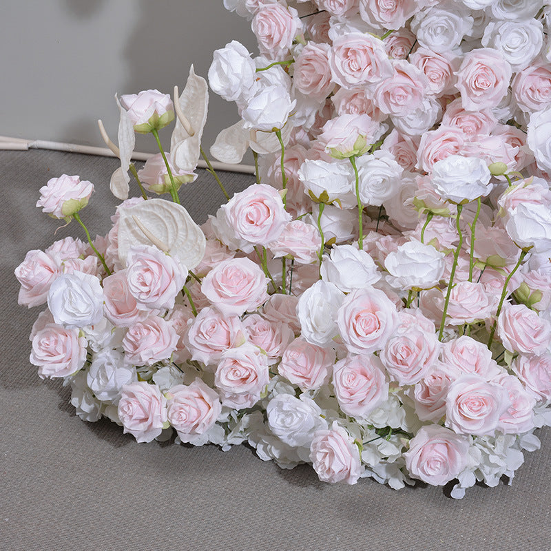 Baby Pink White Roses Flower Arrangement,Dinner Business Decoration,Artificial Flower Arrangement