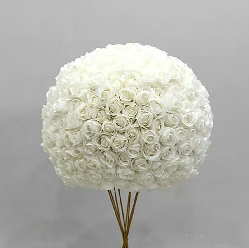 White Ivory Table Runner,Wedding Centerpiece,Flower Ball Stand Decoration Rose Butterfly Orchid Ball Home Decoration Artificial Flowers