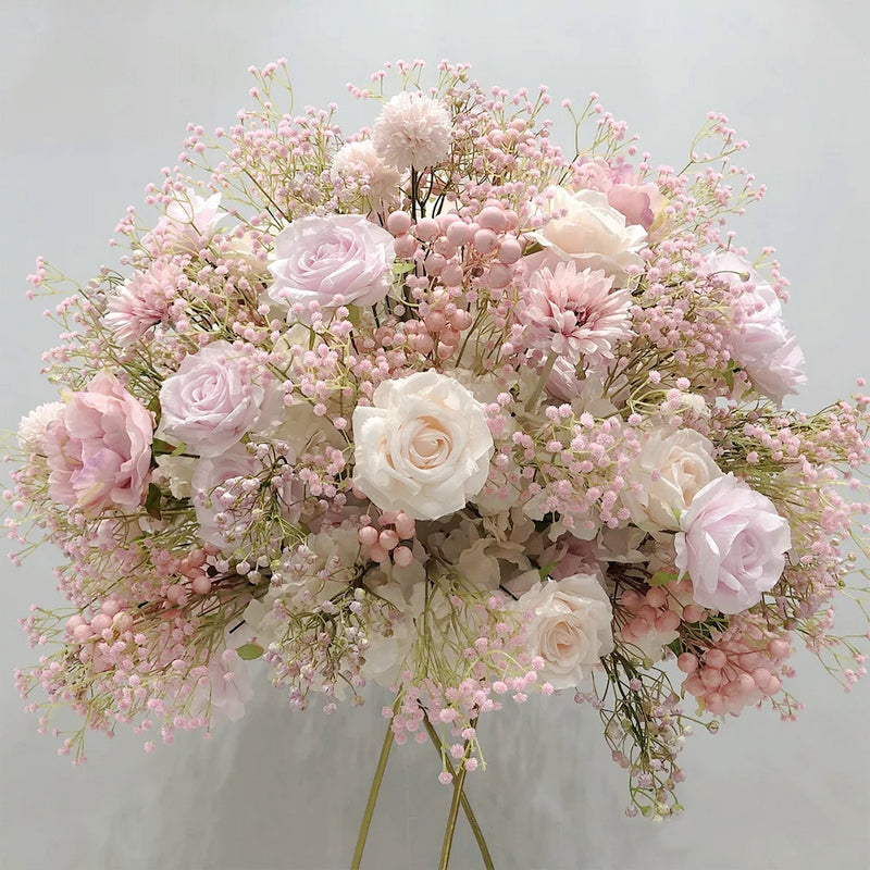 Baby Breath Artificial Rose Flower Ball,Gypsophila Table Centrepiece Ball,Wedding Party Floral Ball Table Centerpiece Decor