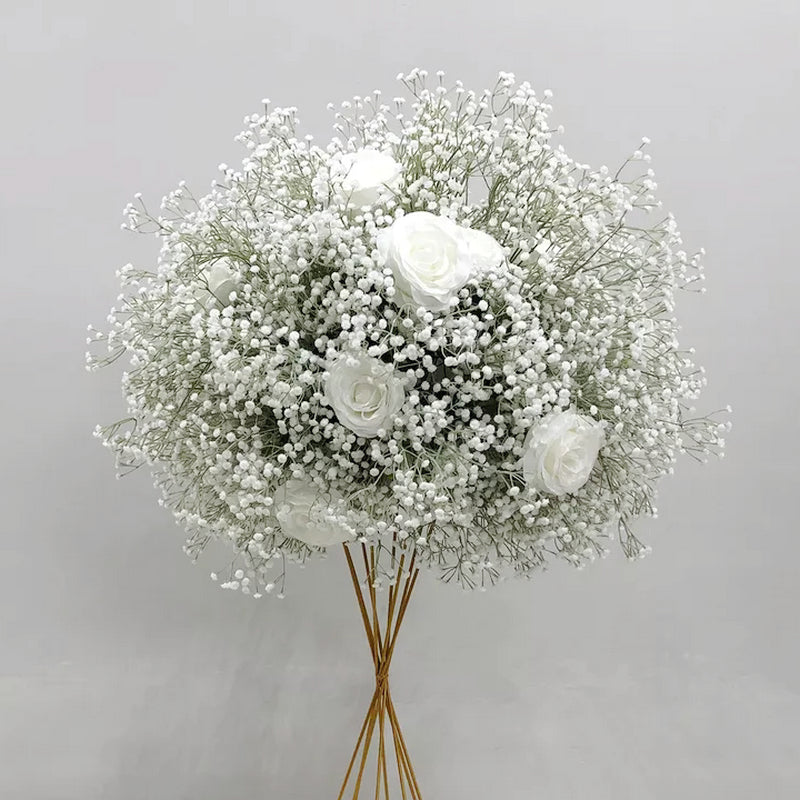 Baby Breath Artificial Rose Flower Ball,Gypsophila Table Centrepiece Ball,Wedding Party Floral Ball Table Centerpiece Decor