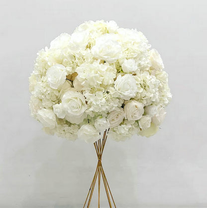 White Ivory Table Runner,Wedding Centerpiece,Flower Ball Stand Decoration Rose Butterfly Orchid Ball Home Decoration Artificial Flowers