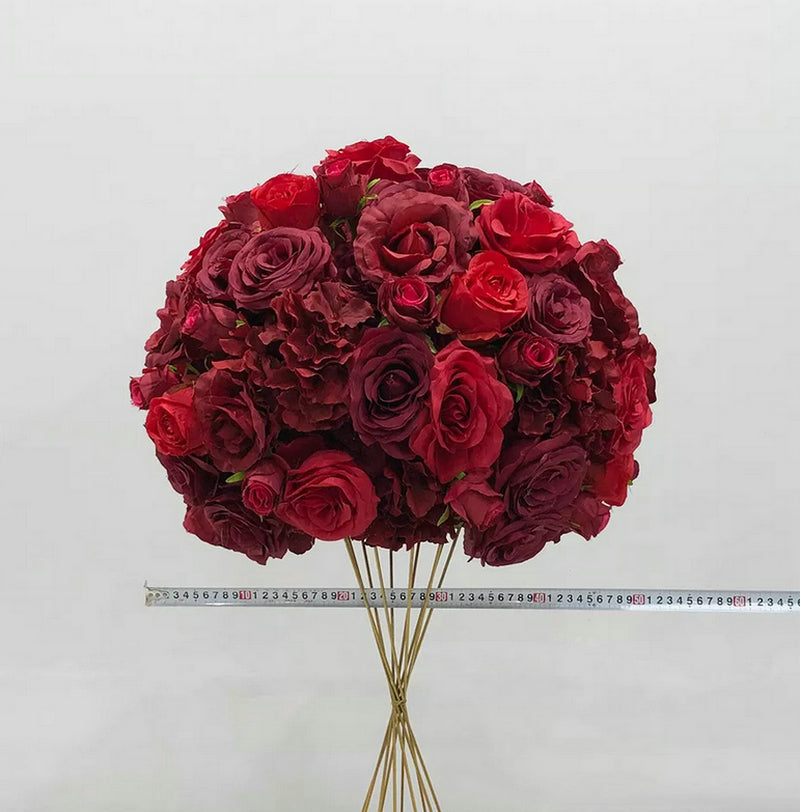 Burgundy Red Rose Eucalyptus Flower Ball,Wedding Centrepiece,Floral Table Centerpiece,Floral Ball Party Home Decor