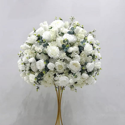 White Ivory Table Runner,Wedding Centerpiece,Flower Ball Stand Decoration Rose Butterfly Orchid Ball Home Decoration Artificial Flowers