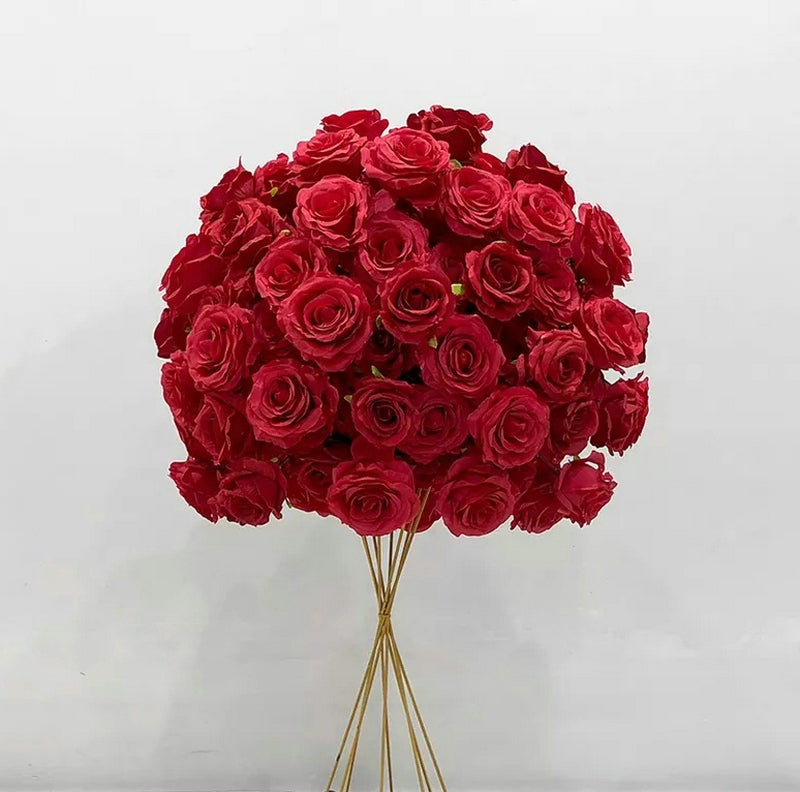 Burgundy Red Rose Eucalyptus Flower Ball,Wedding Centrepiece,Floral Table Centerpiece,Floral Ball Party Home Decor