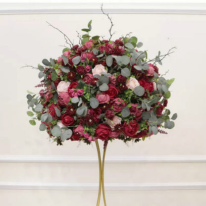 Red Rose Eucalyptus Flower Ball,Wedding Centrepiece,Rose Flower Table Runner,Floral Ball Party Home Decor