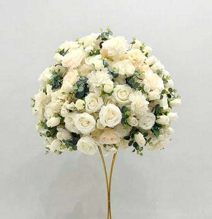 Blush Pink,Ivory Artificial Flower Ball,Floral Table Centerpiece,Wedding Dinner Party Home Business Decor