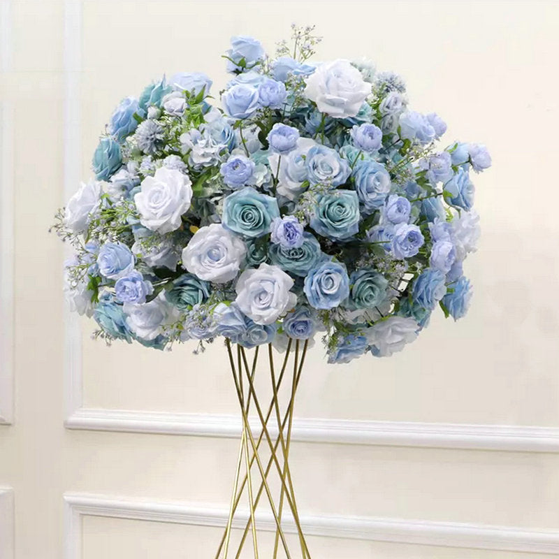 Dusty Blue Rose Table Runner,Wedding Centerpiece,Flower Ball Match Arch Flower Wreath Decor Wedding Backdrop