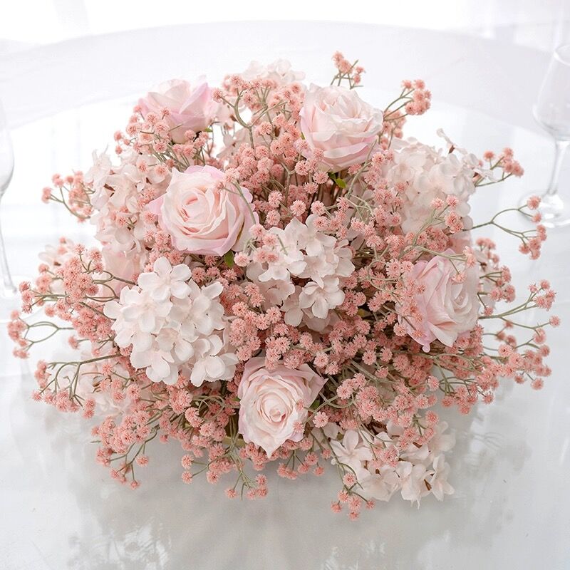 Artificial Gypsophila Roses Flower Ball,Wedding Table Centerpieces,Dinner Business Decoration