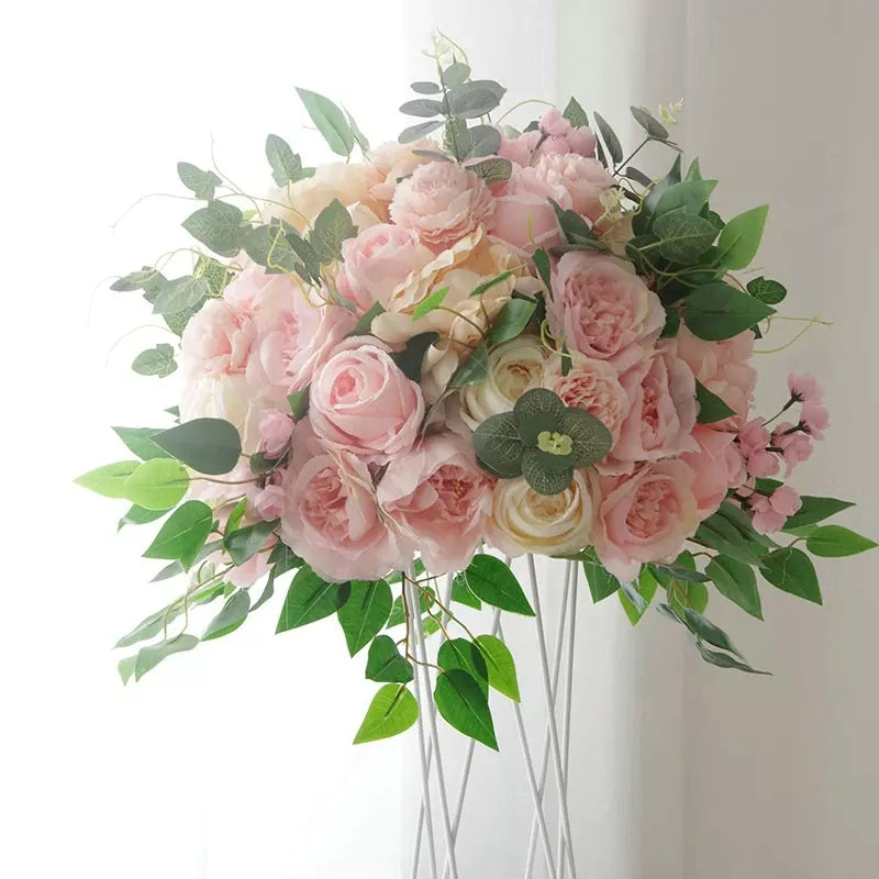 Baby Pink Ivory Rose Artificial Flower Ball,Wedding Table Centerpieces,Dinner Business Decoration