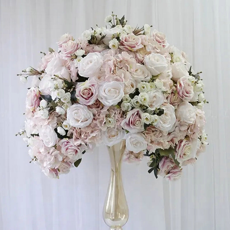 Baby Pink Ivory Rose Artificial Flower Ball,Wedding Table Centerpieces,Dinner Business Decoration