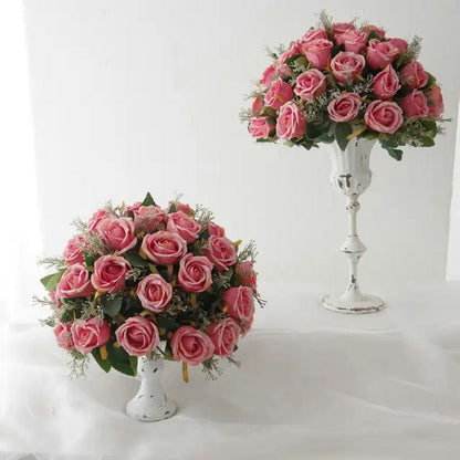 Dusty Pink Ivory Rose Artificial Flower Ball,Wedding Table Centerpieces,Dinner Business Decoration