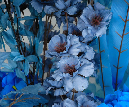 Dusty Blue Floor Flower, Wedding Reception Flower Runner, Engagement Bridal Shower Backdrop Decoration