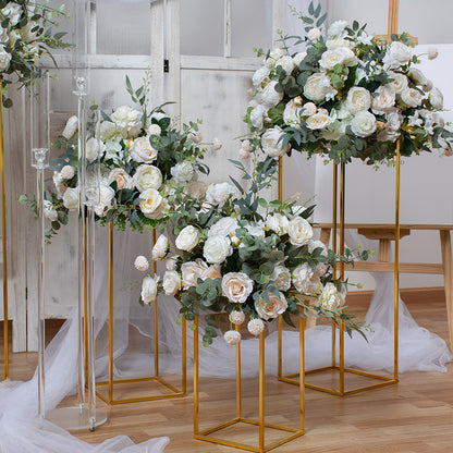 Ivory Flower Wedding Centerpiece, Artificial Greenery Flower Ball, Wedding Business Party Aisle Flower