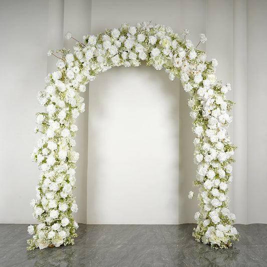 Ivory Flowers Arrangement, Wedding Engagement Party Arch Flower, Photo Booth Backdrop Decor