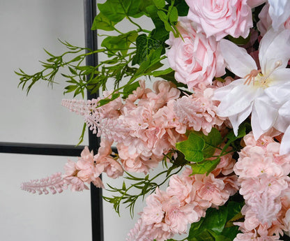 Hot Pink, Baby Pink Floor Flower, Wedding Reception Flower Runner, Engagement Bridal Shower Backdrop Decoration