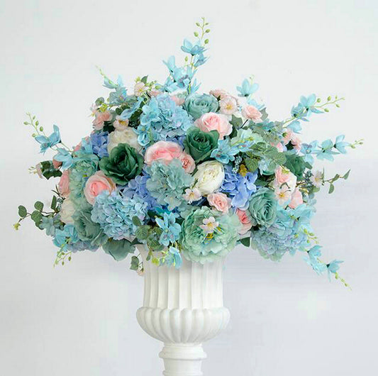 Blue Artificial Flower Ball,Wedding Centerpieces,Road Lead Floral Ball Dinner Party Business Decor