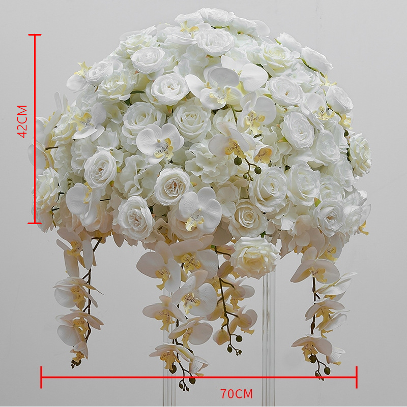 Ivory Phalaenopsis Flower Wedding Centerpiece,Artificial Flower Ball,Dinner Business Decoration