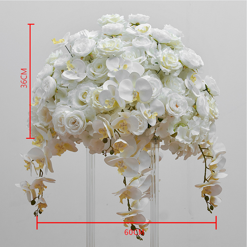 Ivory Phalaenopsis Flower Wedding Centerpiece,Artificial Flower Ball,Dinner Business Decoration