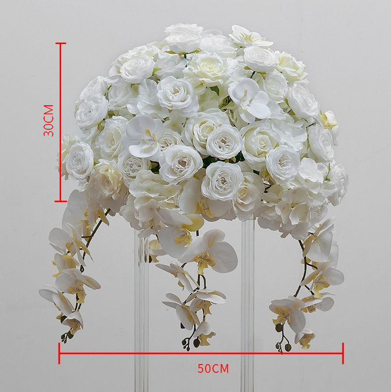 Ivory Phalaenopsis Flower Wedding Centerpiece,Artificial Flower Ball,Dinner Business Decoration