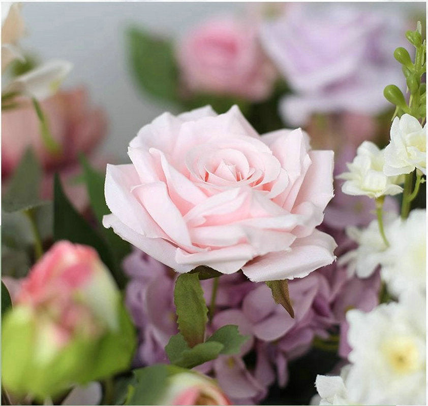 Artificial Rose Table Arrangement,Lavender Pink Flower Row,Wedding Bridal Shower Decor,Table Runner