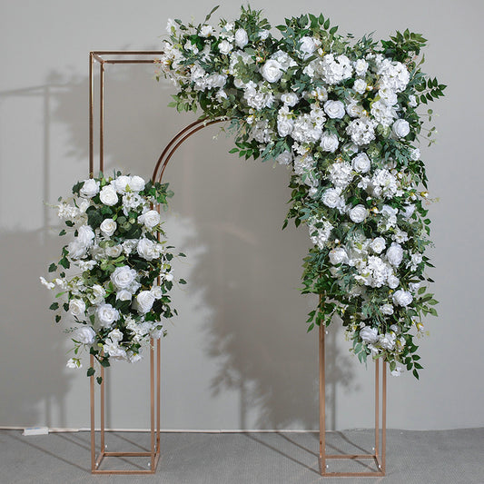 White Flowers, Greenery Wedding Archway Flower, Engagement Baby Shower Backdrop Flower Row