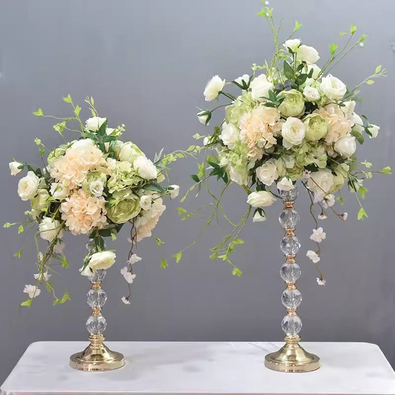 Wedding Table Centerpieces,Ivory Green Artificial Flower Ball,Dinner Business Decoration