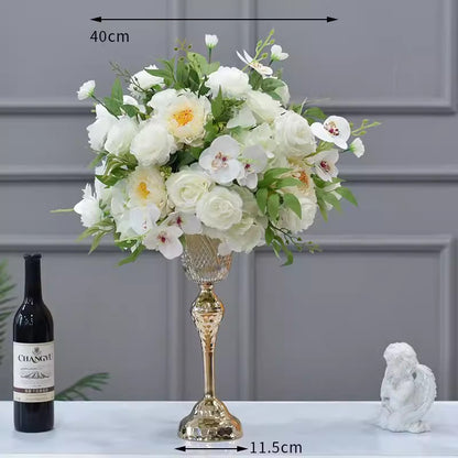 Wedding Table Centerpieces,Ivory Green Artificial Flower Ball,Dinner Business Decoration