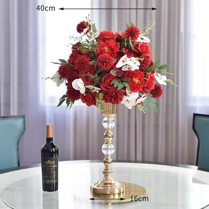 Wedding Table Centerpieces,Artificial Red Flower Ball,Dinner Business Decoration