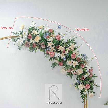 Dusty Rose Hang Flowers,Wedding Party Backdrop, Artificial Flower Row Wedding Arch Backdrop,Photography Decor