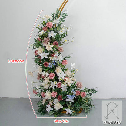 Dusty Rose Hang Flowers,Wedding Party Backdrop, Artificial Flower Row Wedding Arch Backdrop,Photography Decor