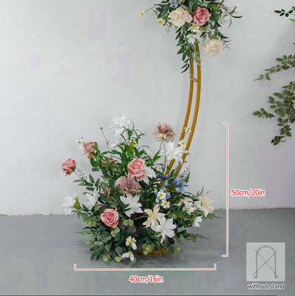 Dusty Rose Hang Flowers,Wedding Party Backdrop, Artificial Flower Row Wedding Arch Backdrop,Photography Decor