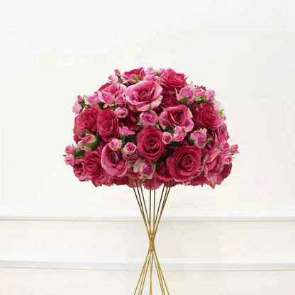 Fuchsia Artificial Flower Ball,Greenery Table Centrepiece,Wedding Centerpieces Road Lead Props Custom