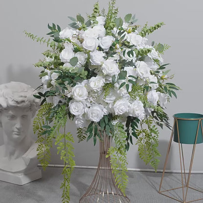 Cream Flower Wedding Centerpiece,Artificial Greenery Flower Ball,Wedding Business Party Aisle Flower