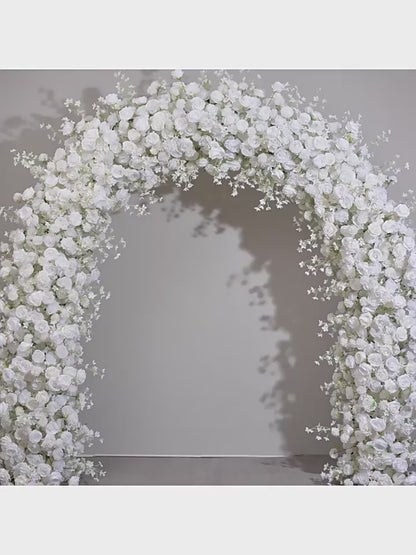 Artificial Ivory Rose Flowers Row, Wedding, Engagement Party Arch Flower, Photo Booth Backdrop Decor