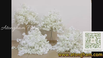 White Cherry Blossom Wedding Flower Ball Artificial Restaurant Flower Centerpiece Events Party Table Setting