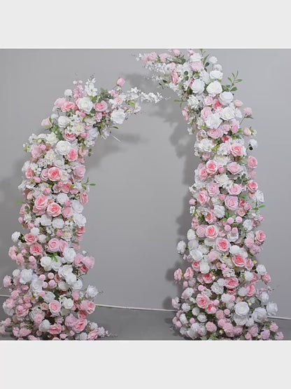 Baby Pink, White Artificial Wedding Flower Garland, Wedding Reception, Birthday Party Table Runner, Various Size Custom Flower