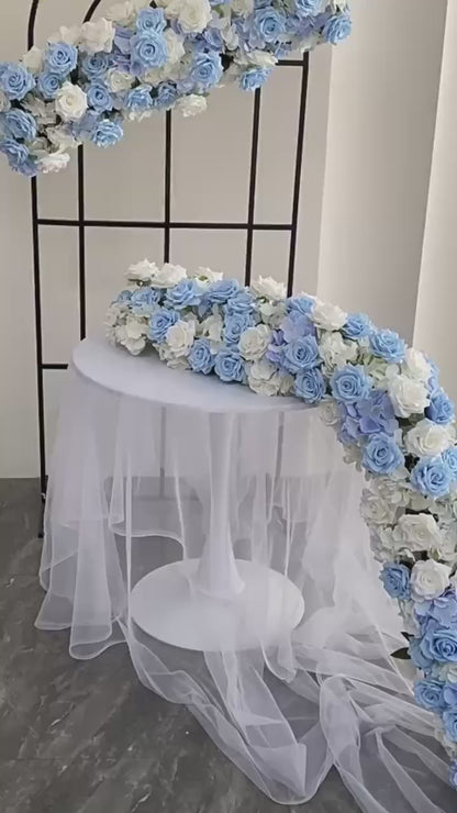 Deep Sky Blue Flower Arrangement, Flower Centerpiece, Wedding Baby Shower Backdrop Decoration