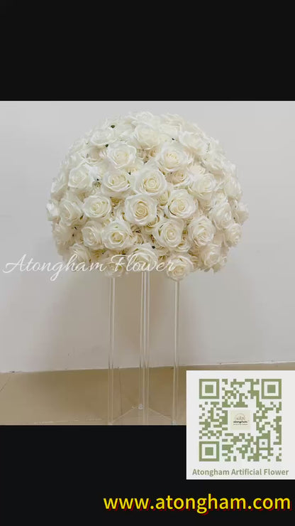 Cream Colour Flower Ball Rose Wedding Centerpiece Dinner Party Valentine's Decor