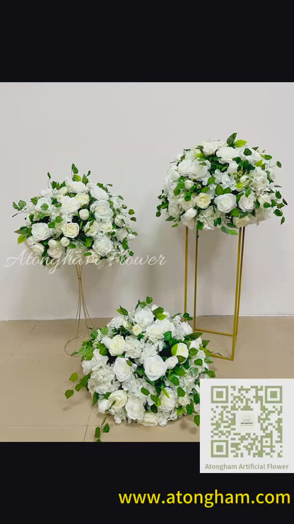 Ivory Diy Silk Flower Ball Wedding Reception Table Centerpieces Dinner Table Decor Floral