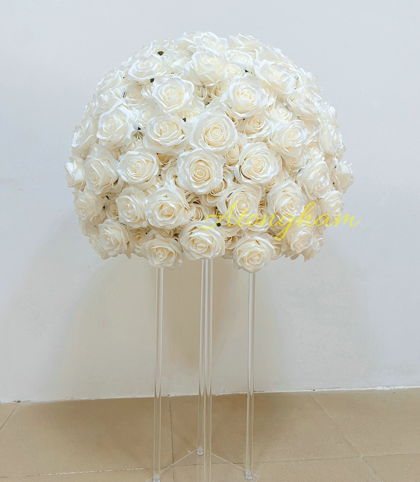 Flower Ball Wedding Centerpiece,Rose Flower Table Runner,Floral Ball Dinner Party Valentine's Decor Multi-style