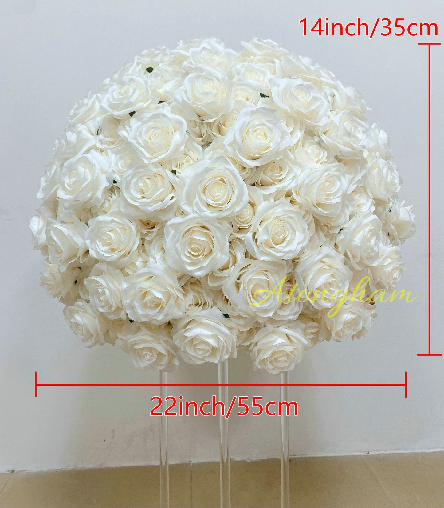 Cream Colour Flower Ball Rose Wedding Centerpiece Dinner Party Valentine's Decor