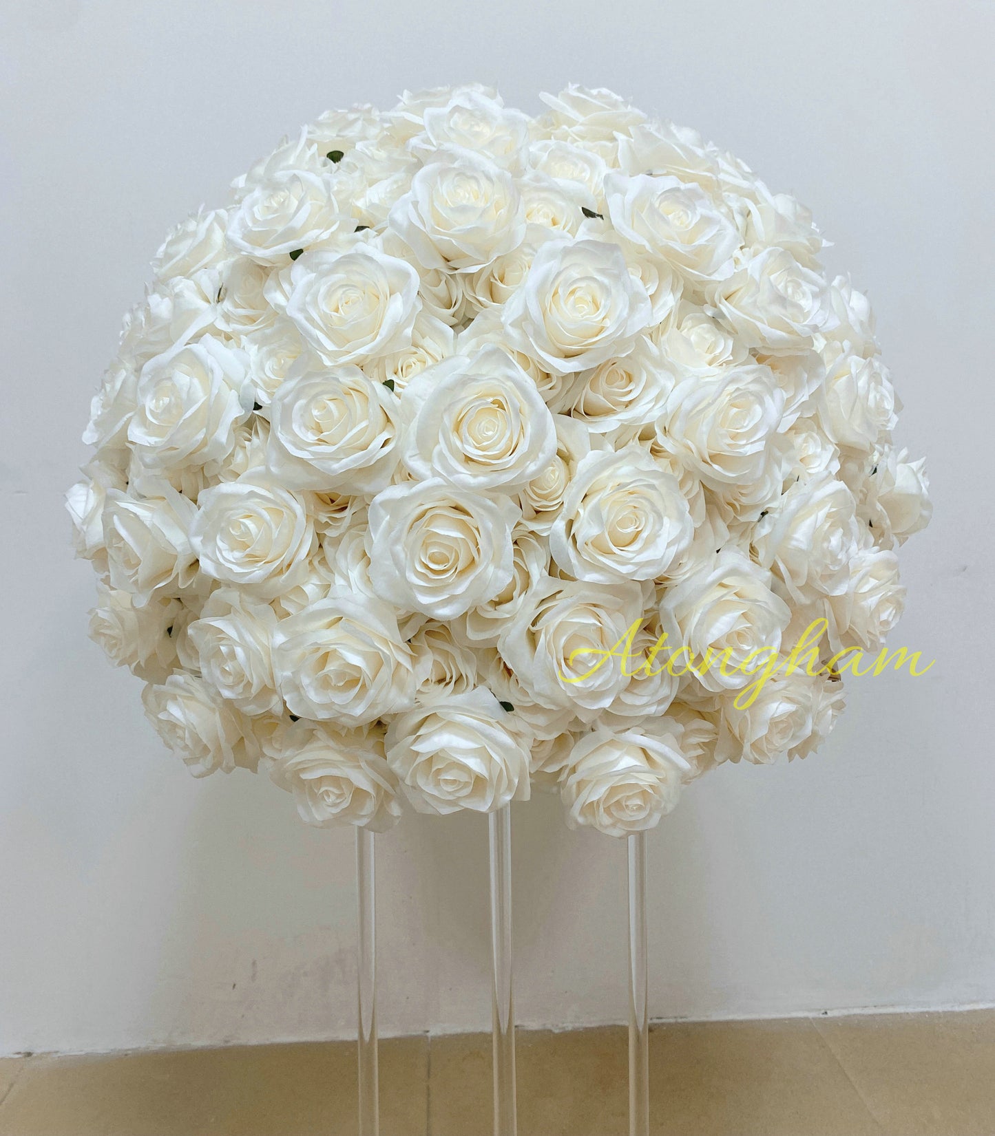 Cream Colour Flower Ball Rose Wedding Centerpiece Dinner Party Valentine's Decor