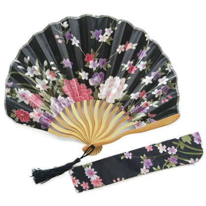 Engraved Keel Folding Fans Silk Flower Fans Wedding Favors Party Gifts