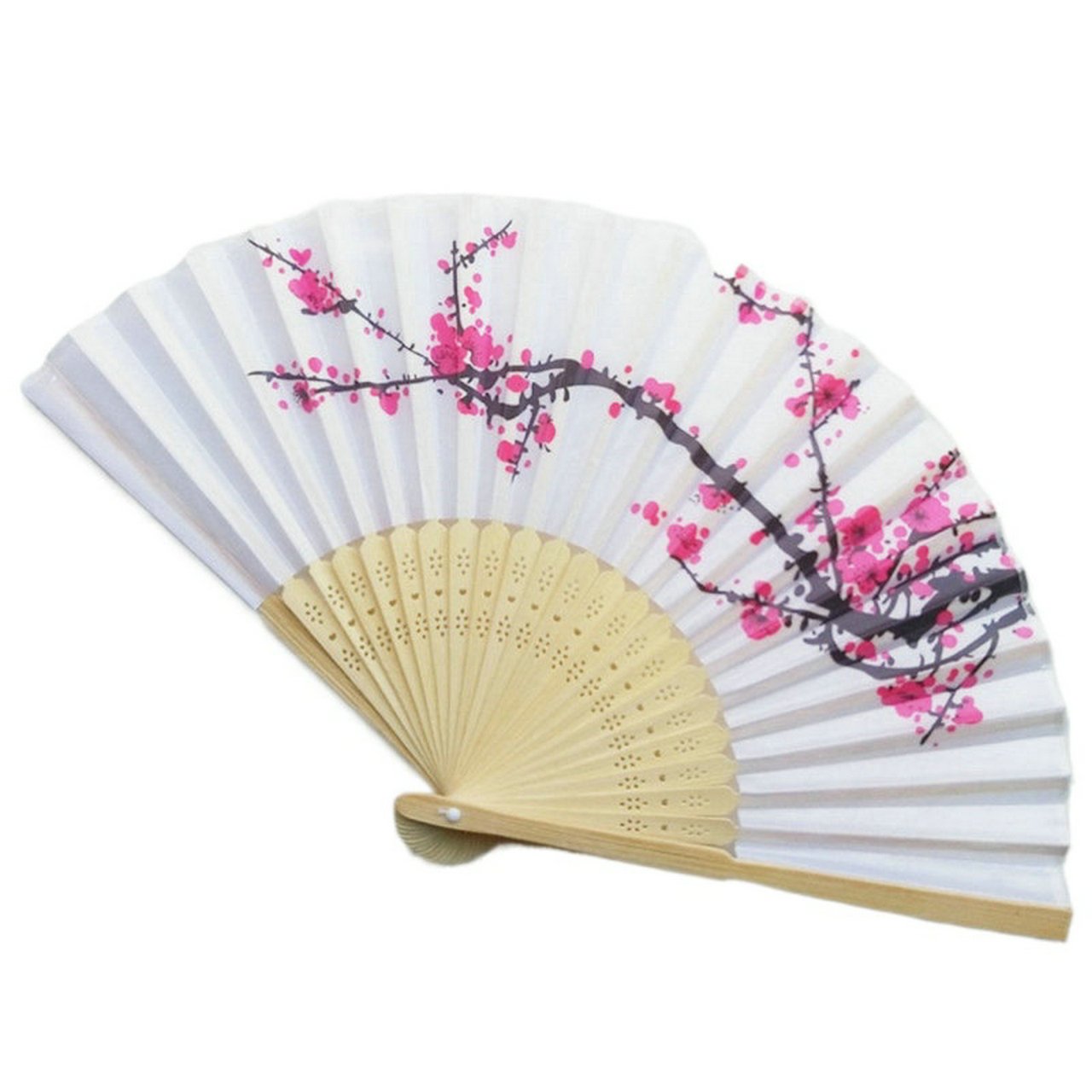 Black Engraved Folding Fan Silk Floral Fans Wedding Favors Party Gifts