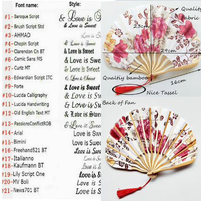 Pink Engraved Keel Folding Fans Silk Flower Fans Wedding Favors Party Gifts